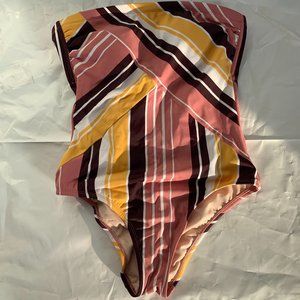 Kona Sol One Piece Strapless High Cut Leg Swimsuit